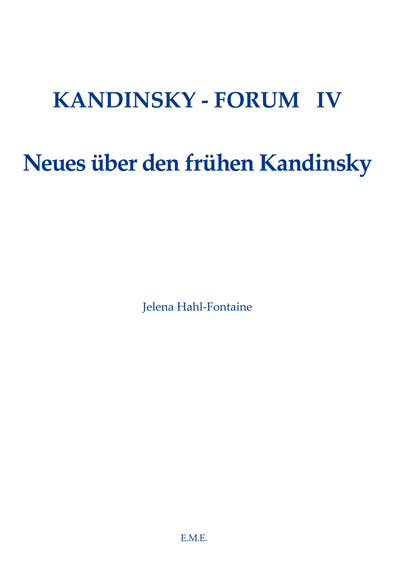 Kandinsky Forum IV, Neues über den frühen Kandinsky (9782806609359-front-cover)