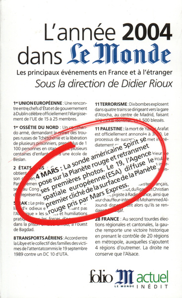 L'Année 2004 dans "Le Monde", Les principaux événements en France et à l'étranger (9782070305827-front-cover)