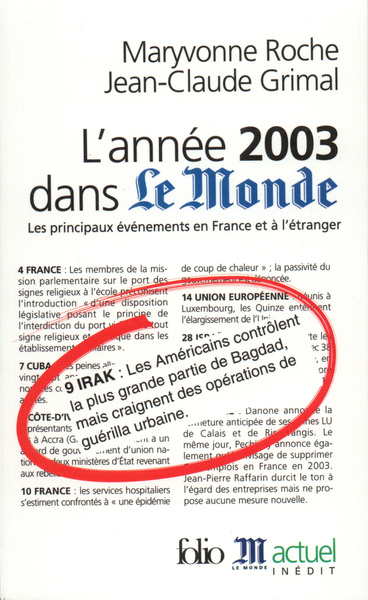 L'Année 2003 dans "Le Monde", Les principaux événements en France et à l'étranger (9782070313631-front-cover)