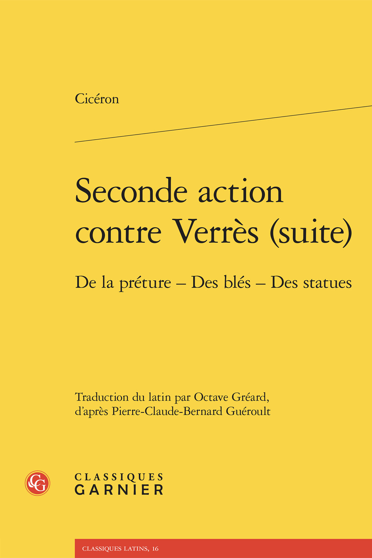 Seconde action contre Verrès (suite), De la préture - Des blés - Des statues (9782406192220-front-cover)