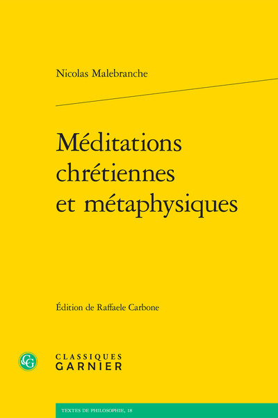 Méditations chrétiennes et métaphysiques (9782406105244-front-cover)