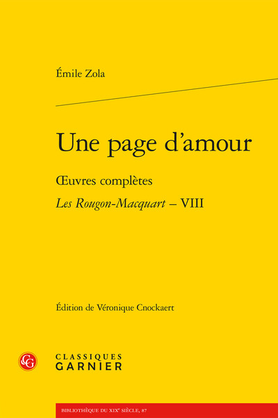 Une page d'amour, oeuvres complètes - Les Rougon-Macquart, VIII (9782406112853-front-cover)