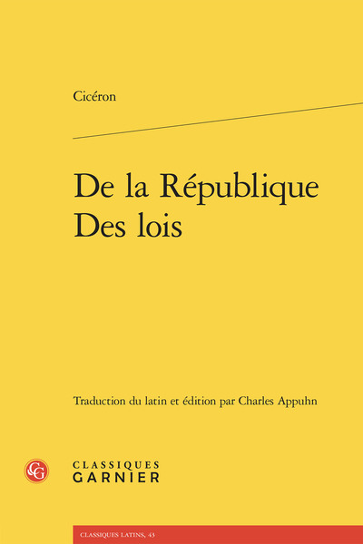 De la République - Des lois (9782406192671-front-cover)