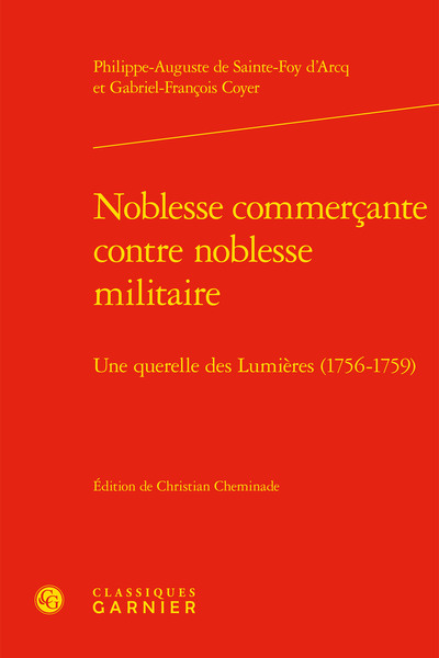 Noblesse commerçante contre noblesse militaire, Une querelle des Lumières (1756-1759) (9782406113478-front-cover)