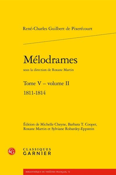 Mélodrames, 1811-1814 (9782406105558-front-cover)