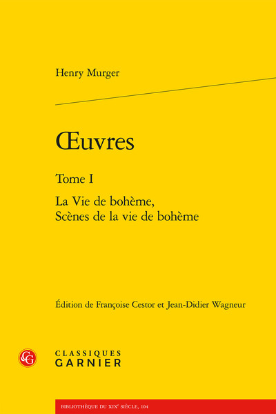 oeuvres, La Vie de bohème, Scènes de la vie de bohème (9782406143444-front-cover)