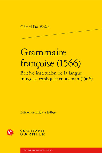 Grammaire françoise (1566) (9782406129509-front-cover)
