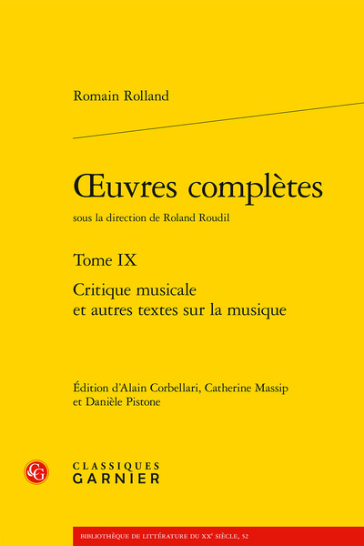 oeuvres complètes, Critique musicale et autres textes sur la musique (9782406178910-front-cover)
