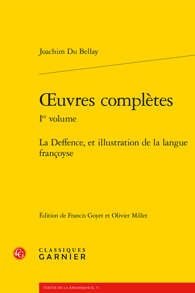 oeuvres complètes, La Deffence, et illustration de la langue françoyse (9782406130642-front-cover)