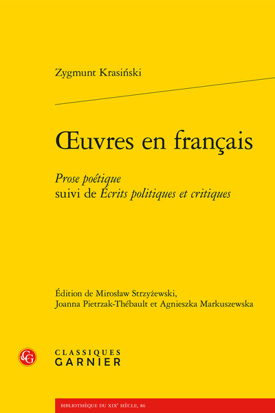 oeuvres en français, Prose poétique suivi de Écrits politiques et critiques (9782406108207-front-cover)
