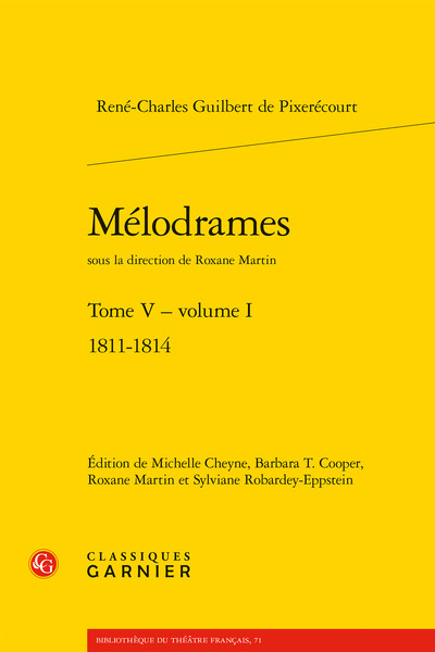Mélodrames, 1811-1814 (9782406105527-front-cover)