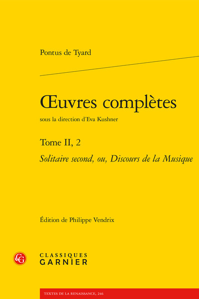 oeuvres complètes, Solitaire second, ou, Discours de la Musique (9782406131755-front-cover)