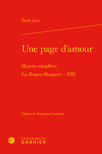 Une page d'amour, oeuvres complètes - Les Rougon-Macquart, VIII (9782406112860-front-cover)