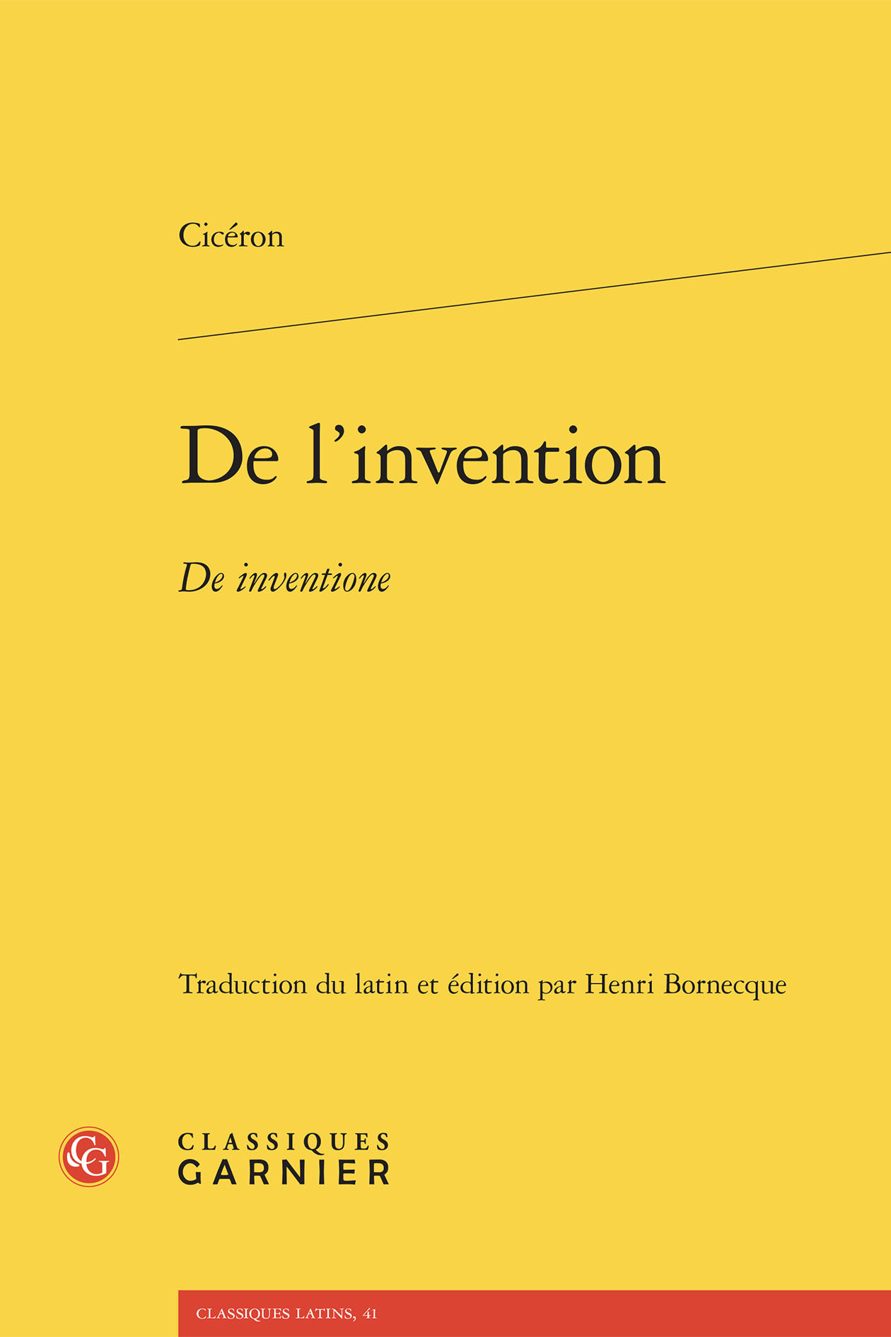 De l'invention, De inventione (9782406192497-front-cover)