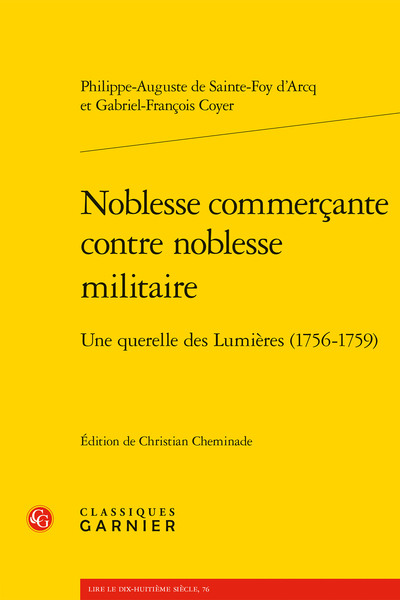 Noblesse commerçante contre noblesse militaire, Une querelle des Lumières (1756-1759) (9782406113461-front-cover)
