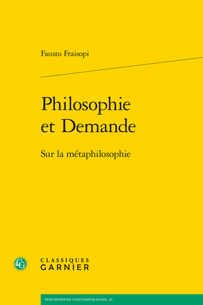 Philosophie et Demande, Sur la métaphilosophie (9782406115250-front-cover)