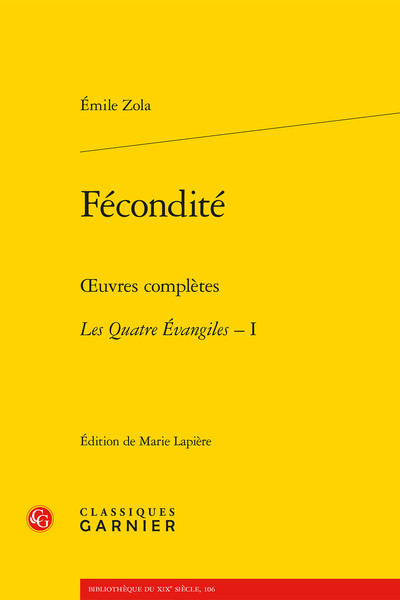 Fécondité, oeuvres complètes - Les Quatre Évangiles, I (9782406147909-front-cover)