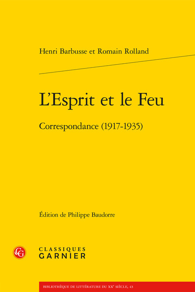 L'Esprit et le Feu, Correspondance (1917-1935) (9782406141761-front-cover)