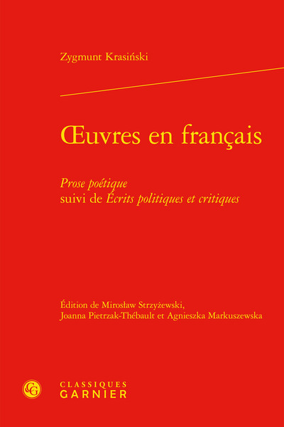 oeuvres en français, Prose poétique suivi de Écrits politiques et critiques (9782406108214-front-cover)