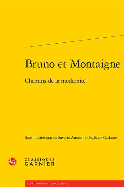 Bruno et Montaigne, Chemins de la modernité (9782406103622-front-cover)