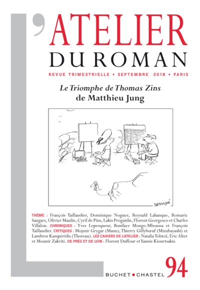 Revue Atelier du Roman N°94, Une chute sans finLe Triomphe de Thomas Zins, de Mathieu Jung (9782283032107-front-cover)