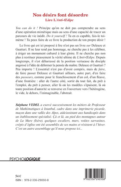 Nos désirs font désordre, Lire L'Anti-Oedipe (9782336290508-back-cover)