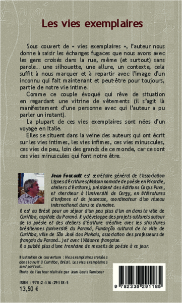 Les vies exemplaires (9782336291185-back-cover)