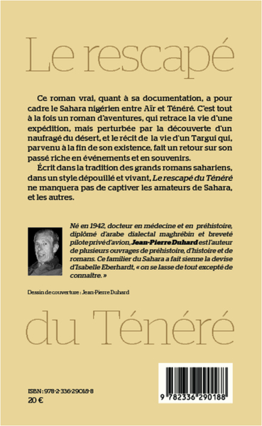 Le rescapé du Ténéré, Roman saharien (9782336290188-back-cover)