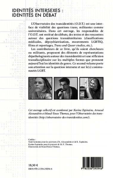Identités intersexes : identités en débat, Cahiers de la transidentité N° 2 (9782336292946-back-cover)