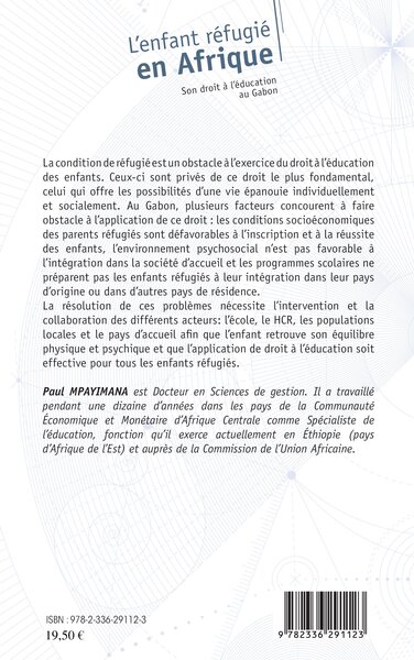 L'enfant réfugié en Afrique, Son droit à l'éducation au Gabon (9782336291123-back-cover)