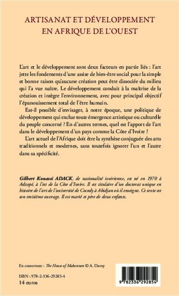 Artisanat et développement en Afrique de l'Ouest (9782336292854-back-cover)