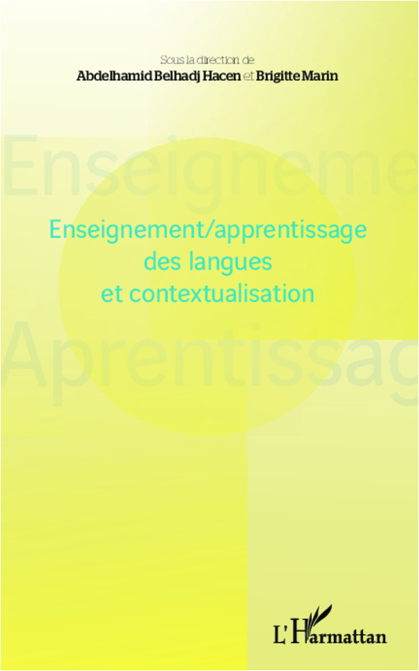 Enseignement/apprentissage des langues et contextualisation (9782336291925-front-cover)