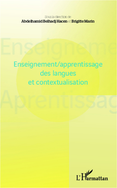 Enseignement/apprentissage des langues et contextualisation (9782336291925-front-cover)