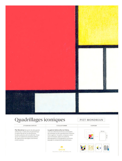 Piet Mondrian - Quadrillages iconiques, 21 reproductions d'art à collectionner et à exposer (9782812320958-front-cover)