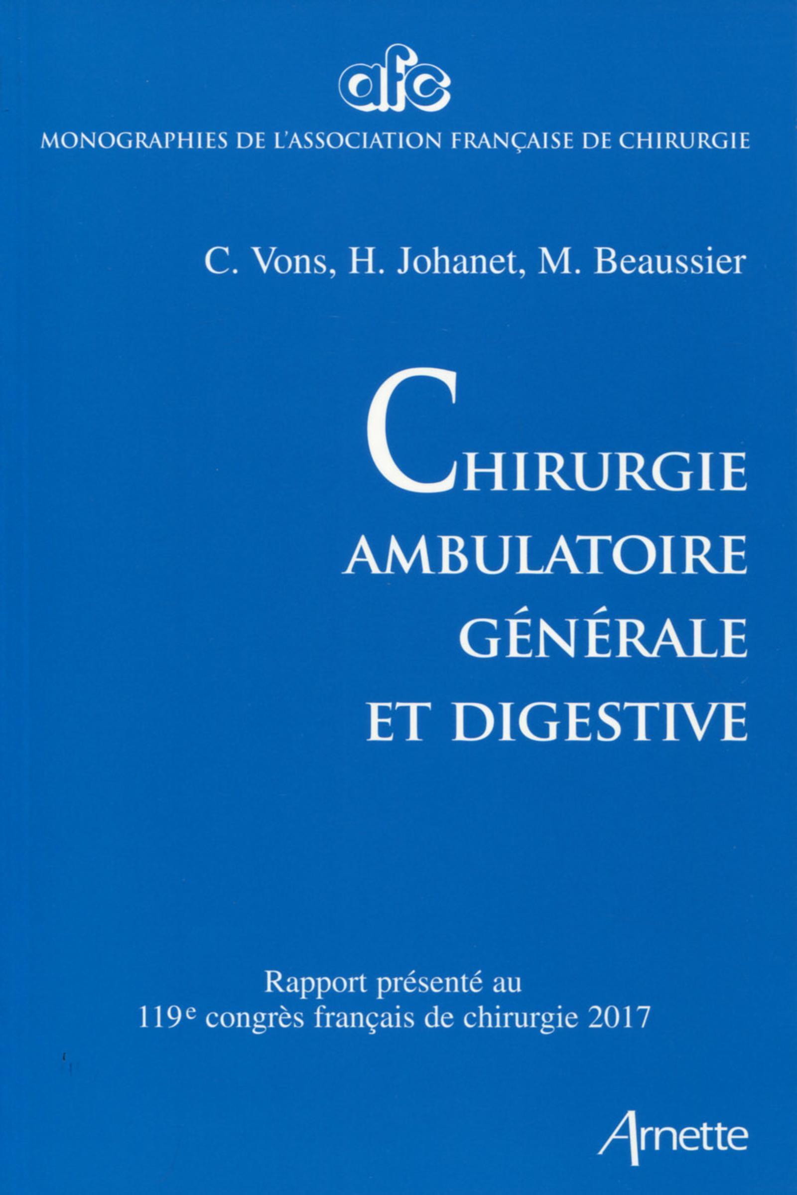 Chirurgie ambulatoire générale et digestive, 119e congrès français de chirurgie - 2017 (9782718414591-front-cover)