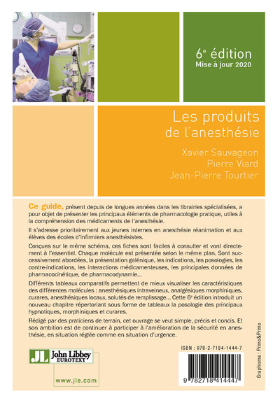 Les produits de l'anesthésie (6e édition), Mise à jour 2020 (9782718414447-back-cover)