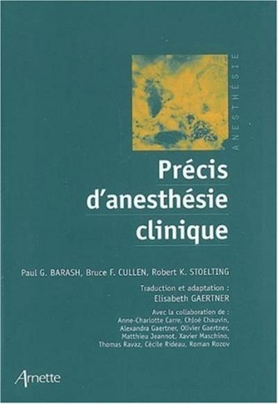 Précis d'anesthésie clinique (9782718411743-front-cover)