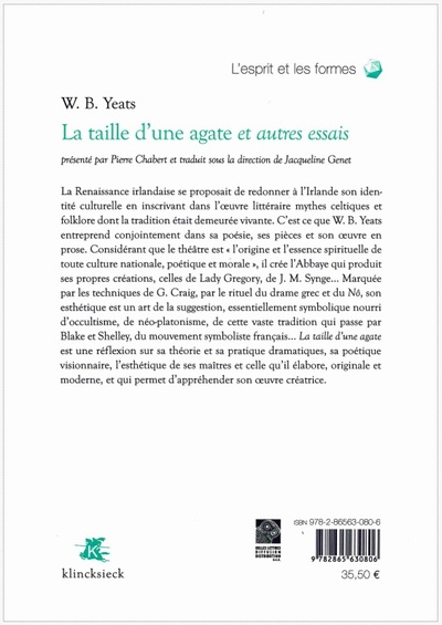 La Taille d'une agate et autres essais (9782865630806-back-cover)