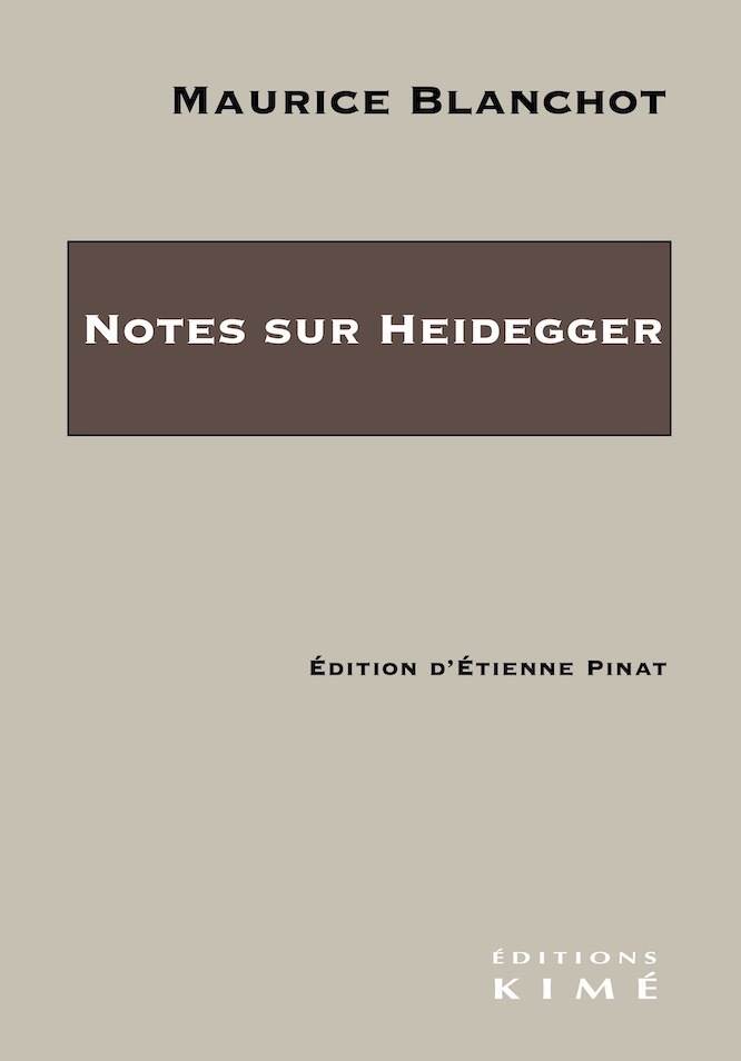 Notes sur Heidegger (9782380721072-front-cover)