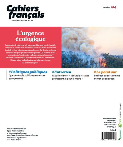 L'urgence écologique, janvier-février 2020 n°414 (3303330404140-back-cover)
