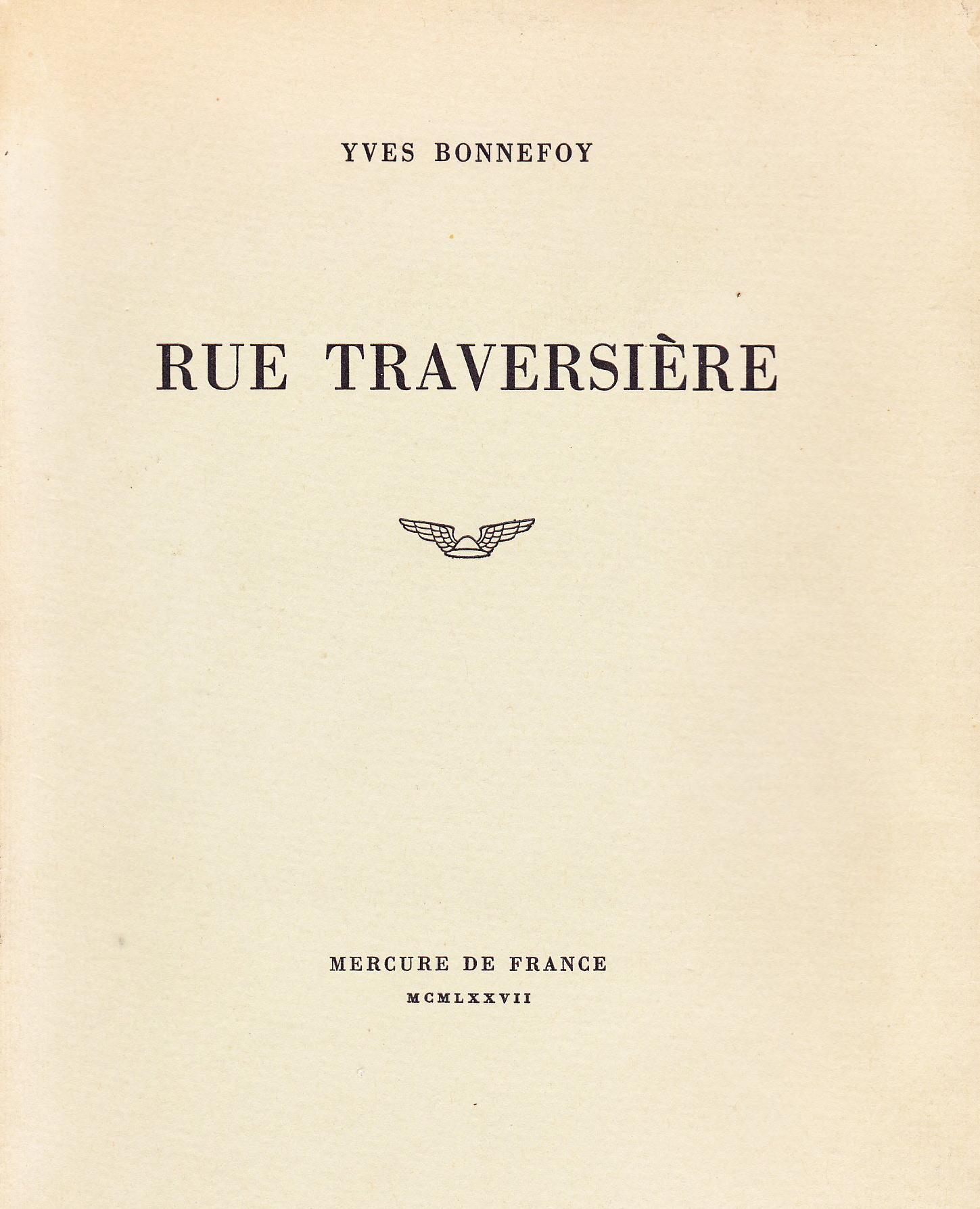 Rue Traversière (9782715210905-front-cover)