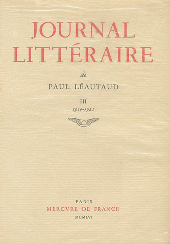 Journal littéraire, 1910-1921 (9782715205000-front-cover)