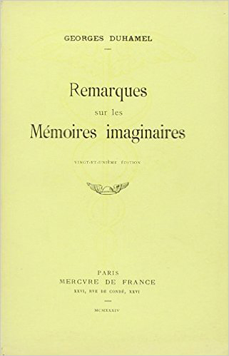 Remarques sur les mémoires imaginaires (9782715203075-front-cover)