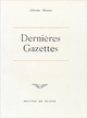 Les Dernières Gazettes et écrits divers (9782715205499-front-cover)