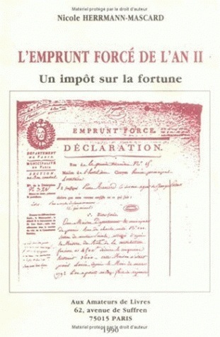 L' Emprunt forcé de l' an II, un impôt sur la fortune (9782878410280-front-cover)