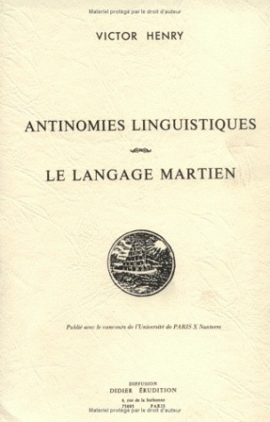 Antinomies linguistiques - Le langage Martien (9782864601203-front-cover)