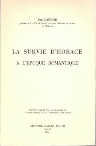 La Survie d'Horace à l'époque romantique (9782864605720-front-cover)