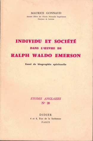 Individu et société dans l'oeuvre de Ralph Waldo Emerson (9782864604266-front-cover)