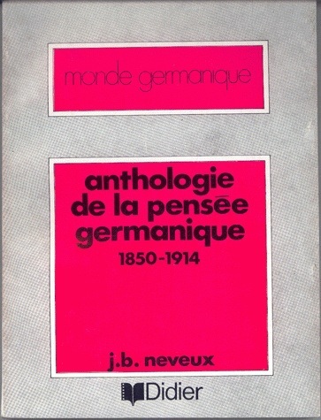 Anthologie de la pensée germanique 1850-1914 (9782864605393-front-cover)