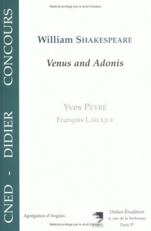 William Shakespeare - Venus and Adonis (9782864603443-front-cover)